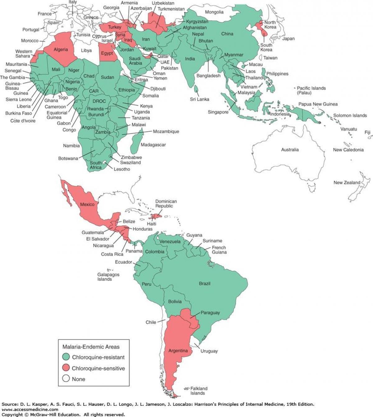 Mapa de Belice de la malaria 