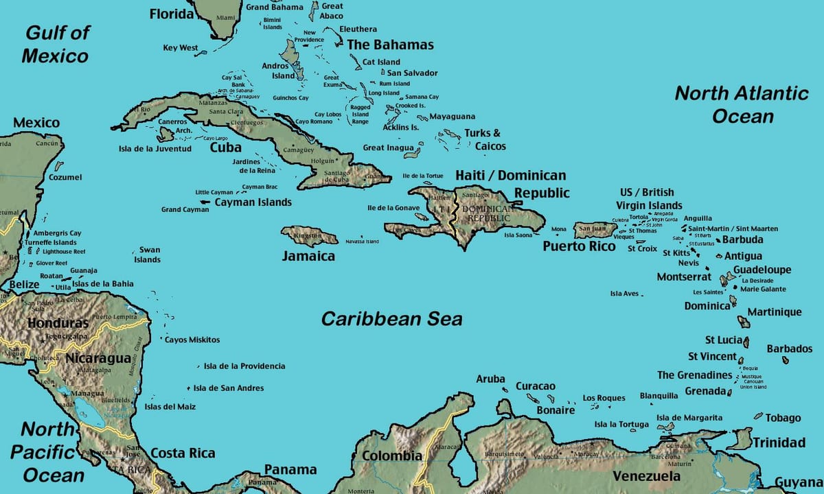 Mapa de Belice caribe