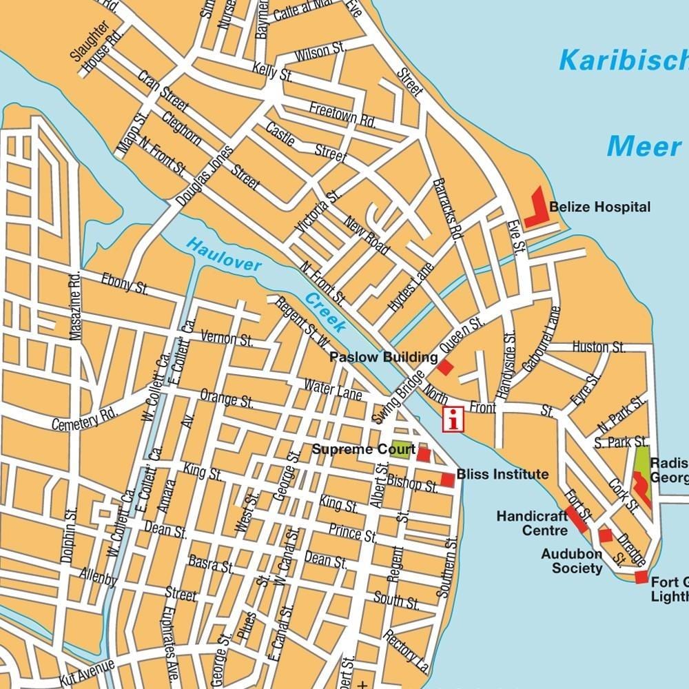 La ciudad de belice puerto mapa