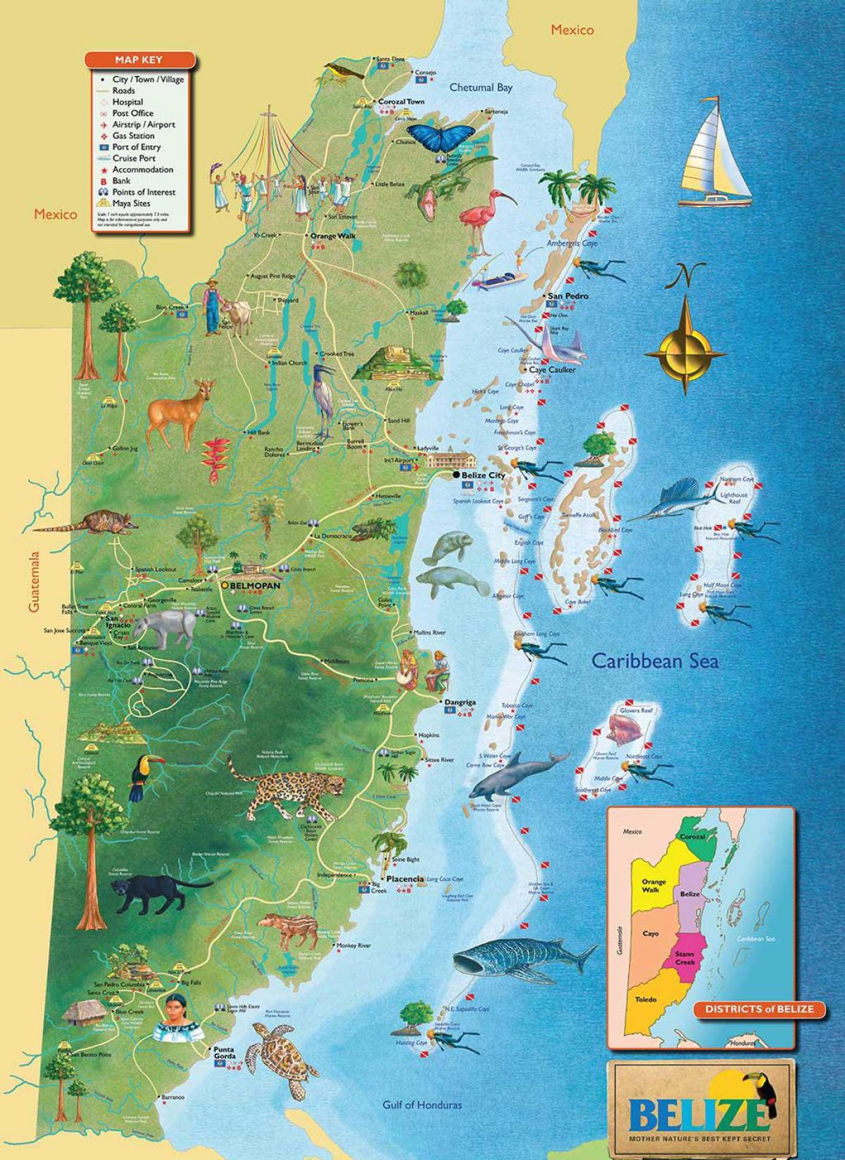 Belice puerto mapa