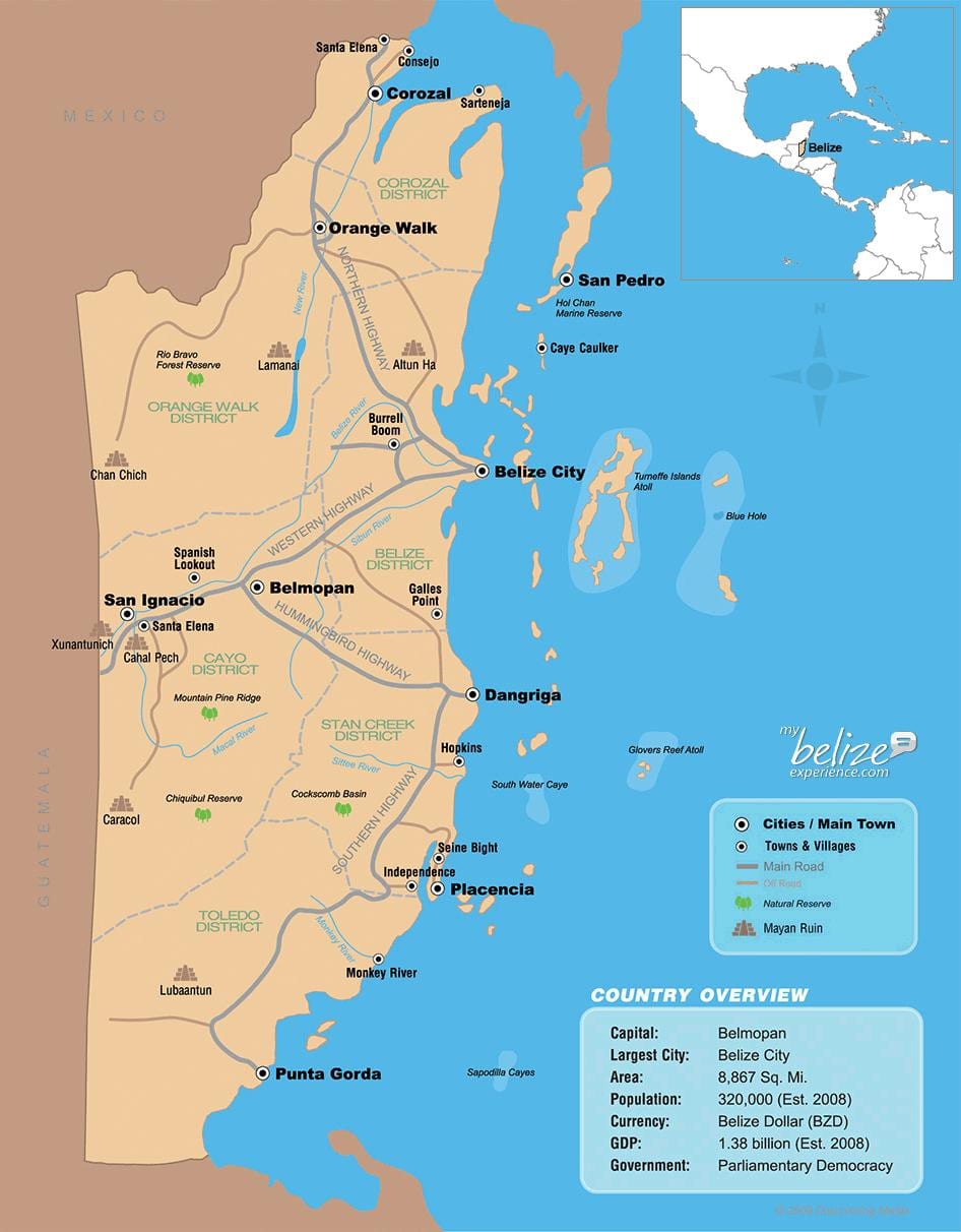 Mapa de Belice resort