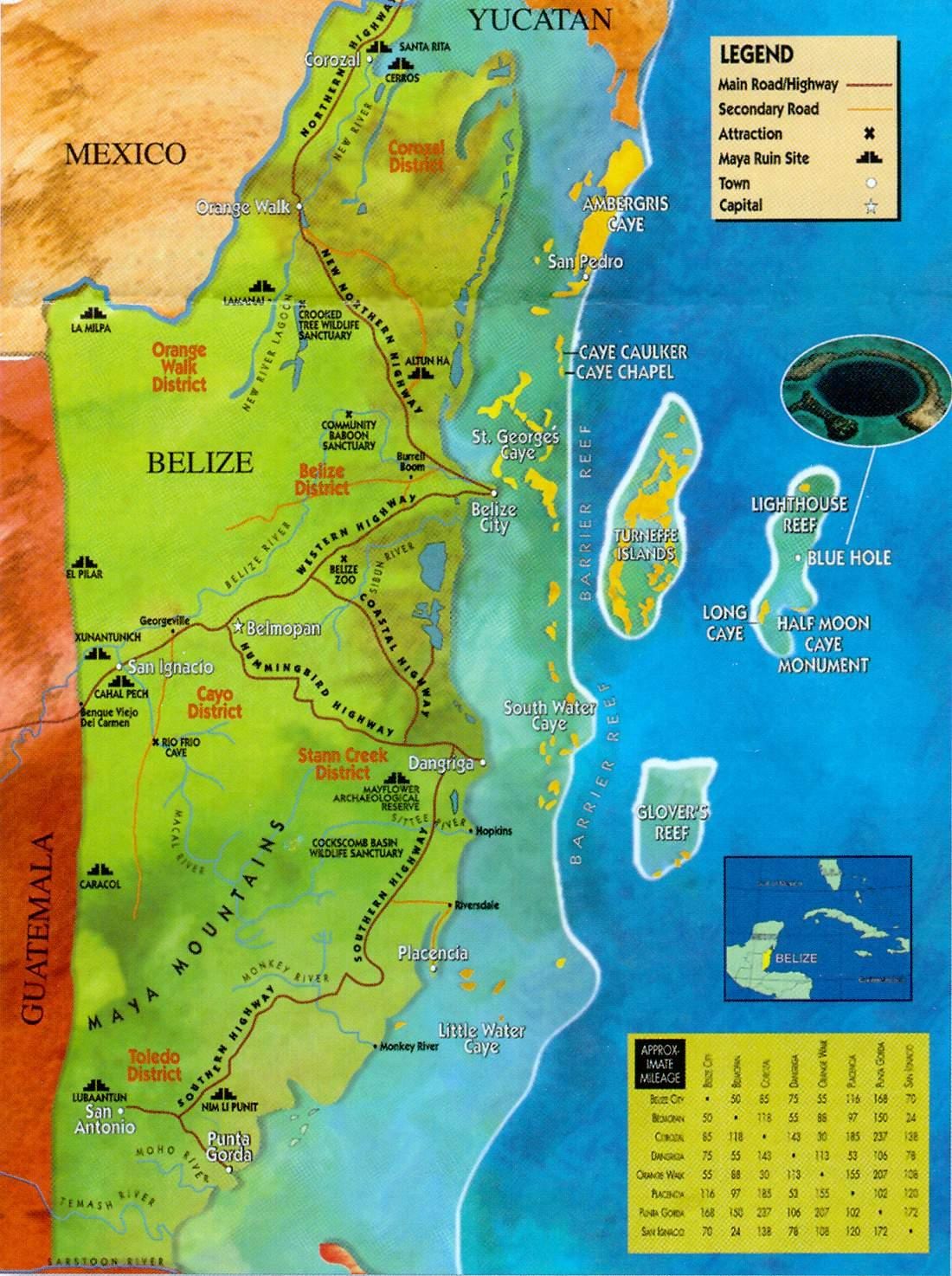Mapa de el zoológico de Belice