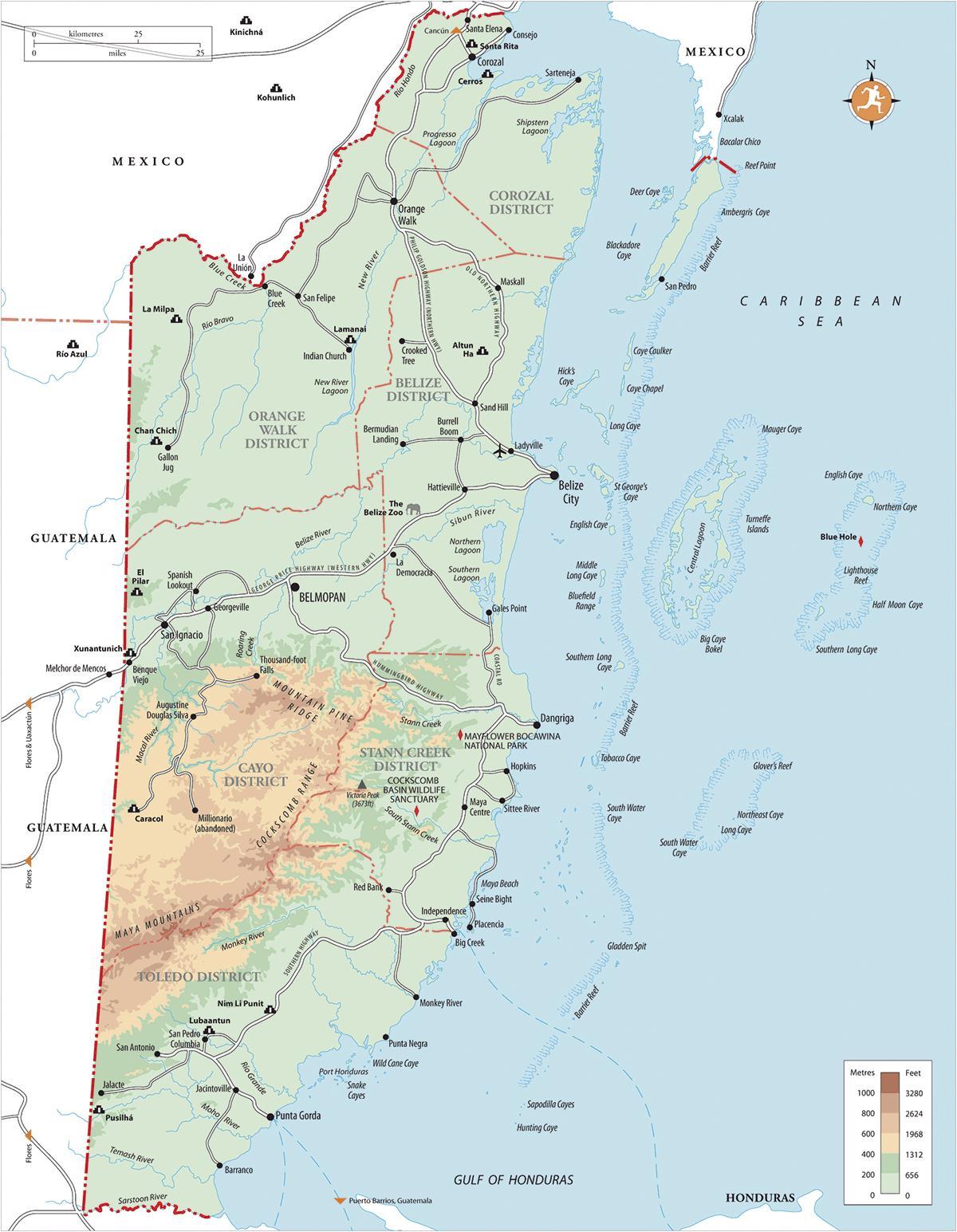 hopkins pueblo de Belice mapa
