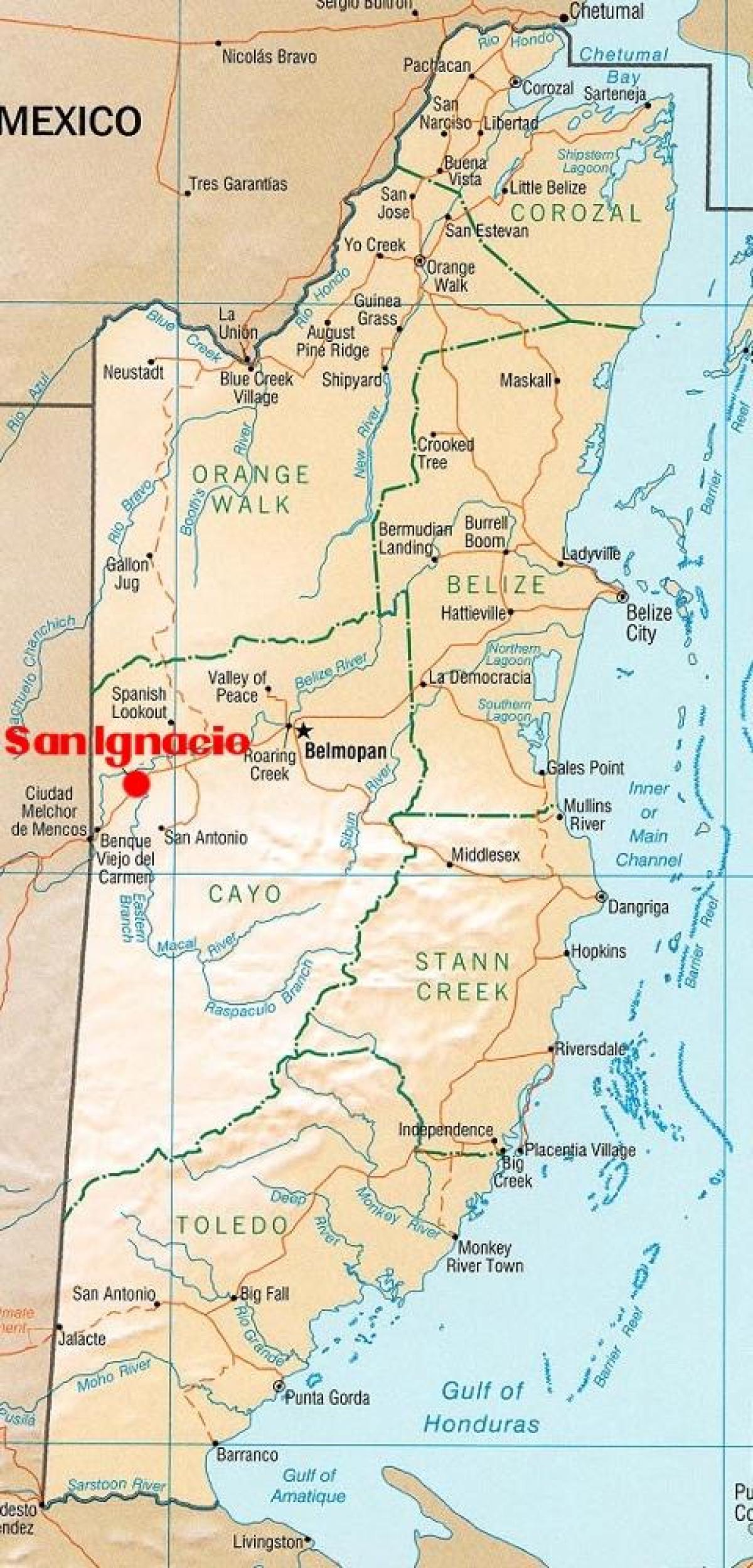 Mapa de san ignacio, Belice