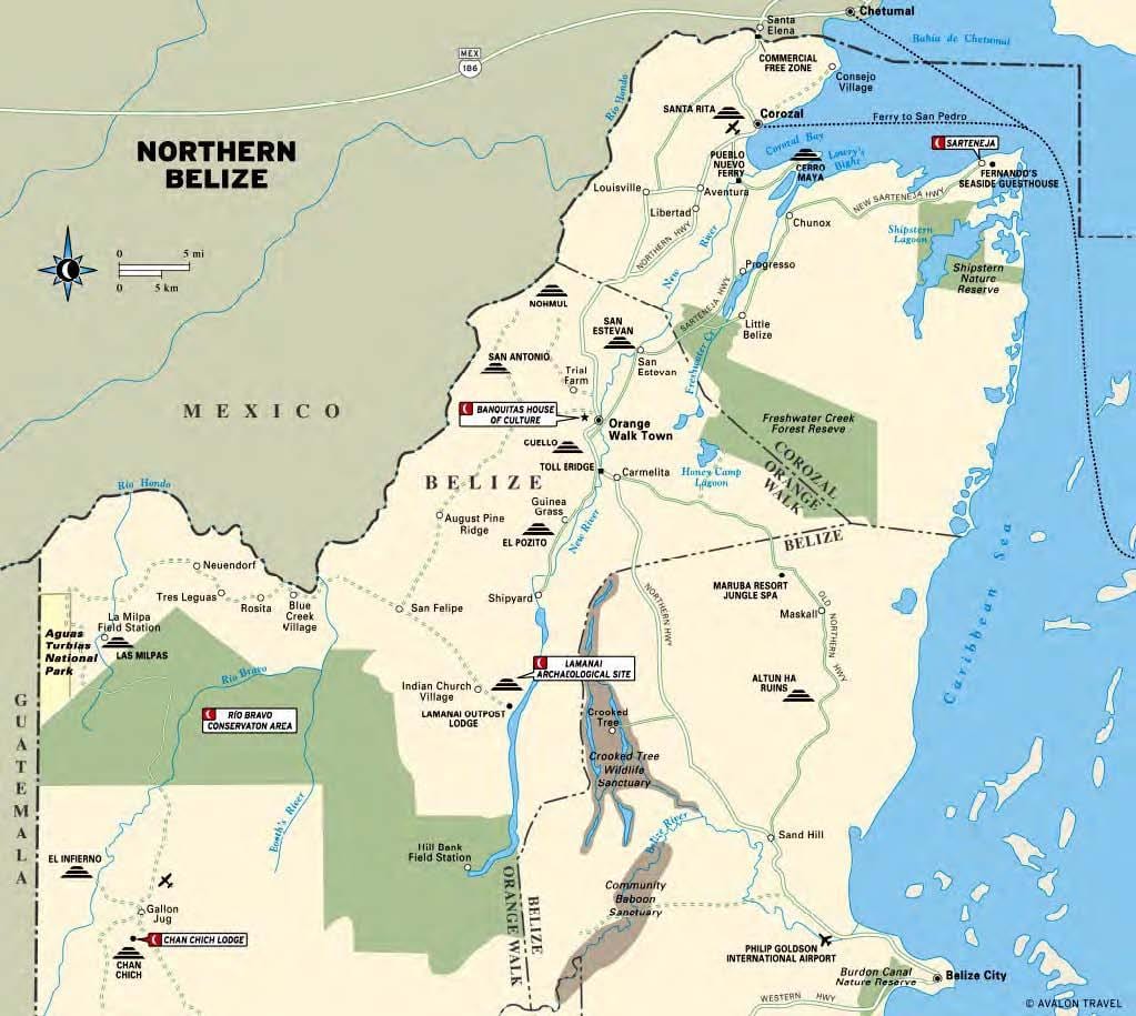 Mapa de río sibun Belice