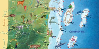 Mapa de Belice cascadas 