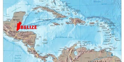 Mapa de américa central Belice