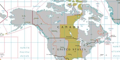 Mapa de Belice zona horaria 