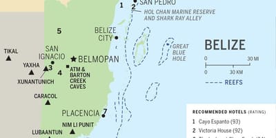 Mapa de playas de Belice