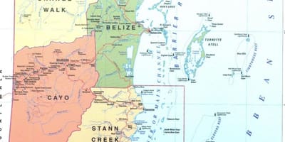Mapa de distrito de Belice