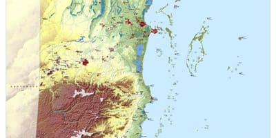 El mapa topográfico de Belice