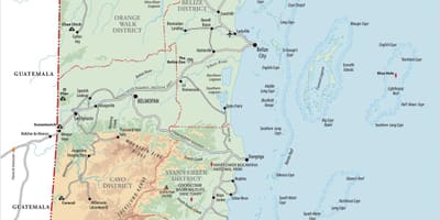 Hopkins pueblo de Belice mapa