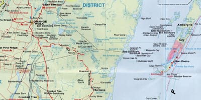 Detallado mapa de carreteras de Belice