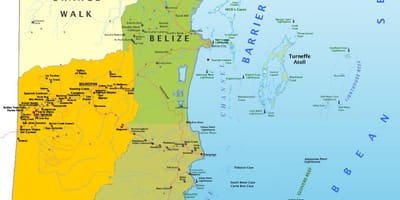 Mapa de Belice con el pueblo