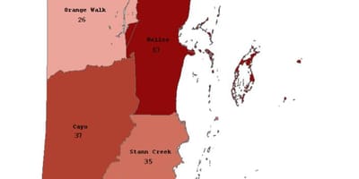 Mapa de Belice población