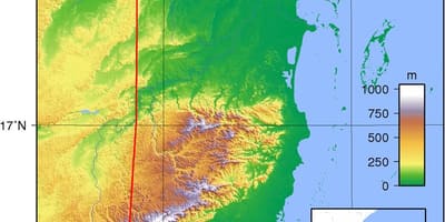 Mapa físico de Belice