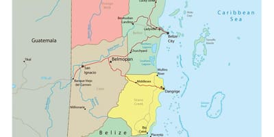 Mapa político de Belice