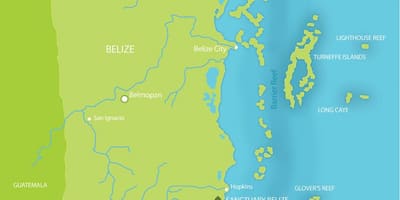 Mapa de santuario de Belice