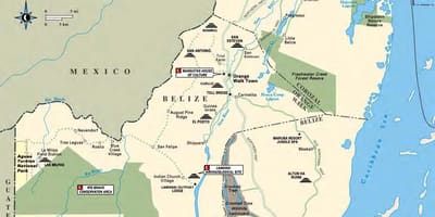 Mapa de río sibun Belice