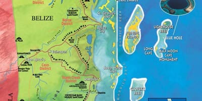 Mapa de tabaco caye, Belice